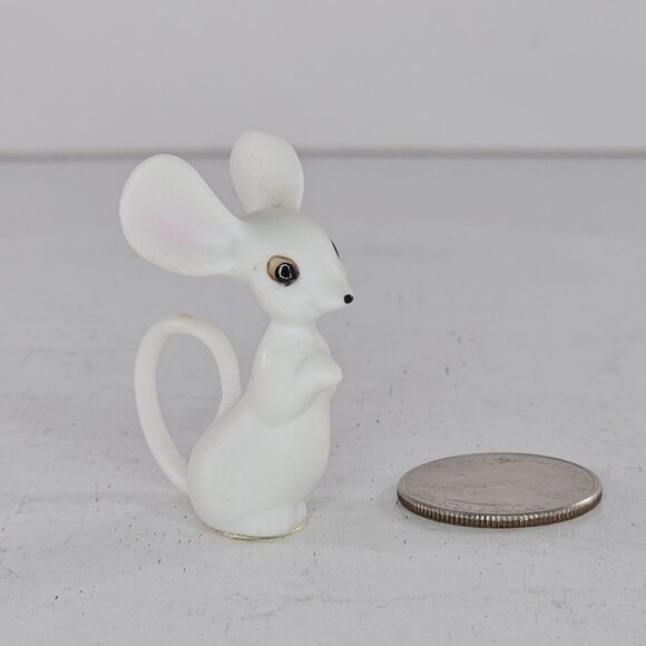 Vintage Freeman McFarlin George Good White Ceramic Mouse Rat Figurine Miniature - Picture 2 of 8
